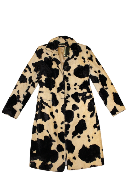 Karen Millen Coat M Cow print Faux fur, Cotton blend