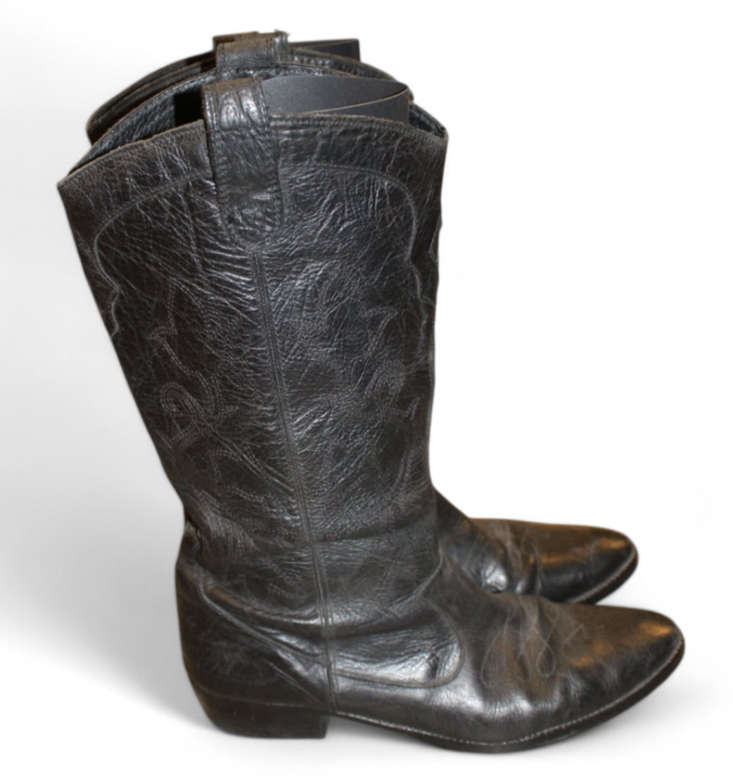 Cowboy Boots 40 Black Leather