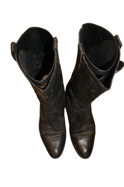 Cowboy Boots 40 Black Leather