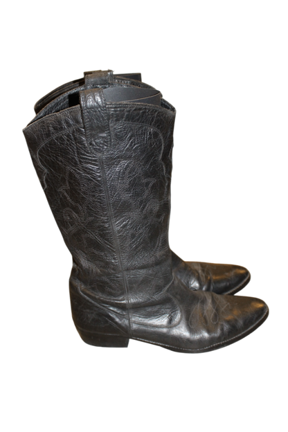 Cowboy Boots 40 Black Leather