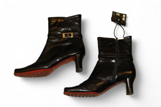 Diana Ferrari Boots 39 Black Leather, Ankle