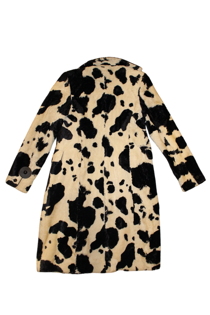 Karen Millen Coat M Cow print Faux fur, Cotton blend