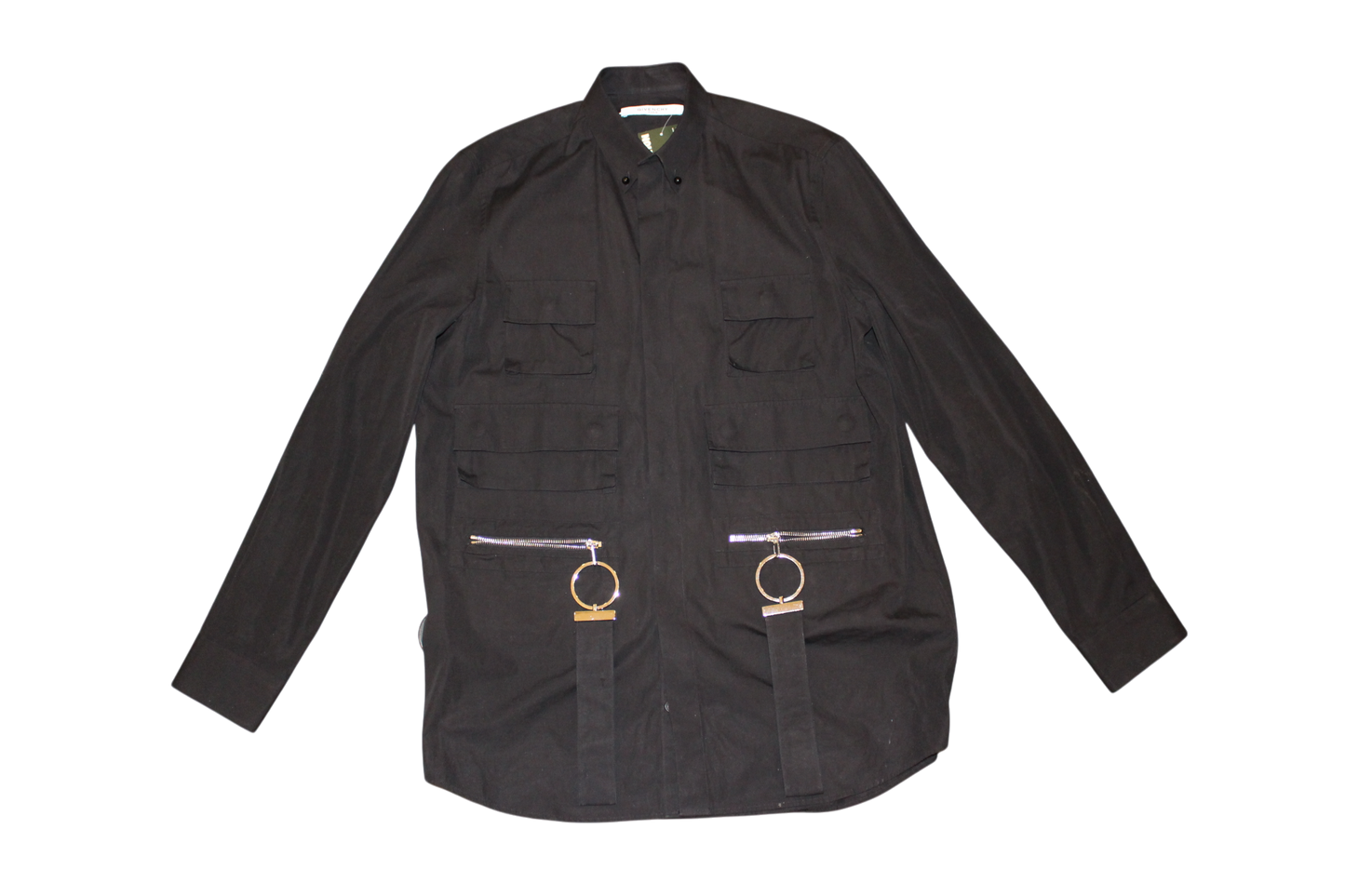 Givenchy Shirt Black Cotton ring zippers, Size M